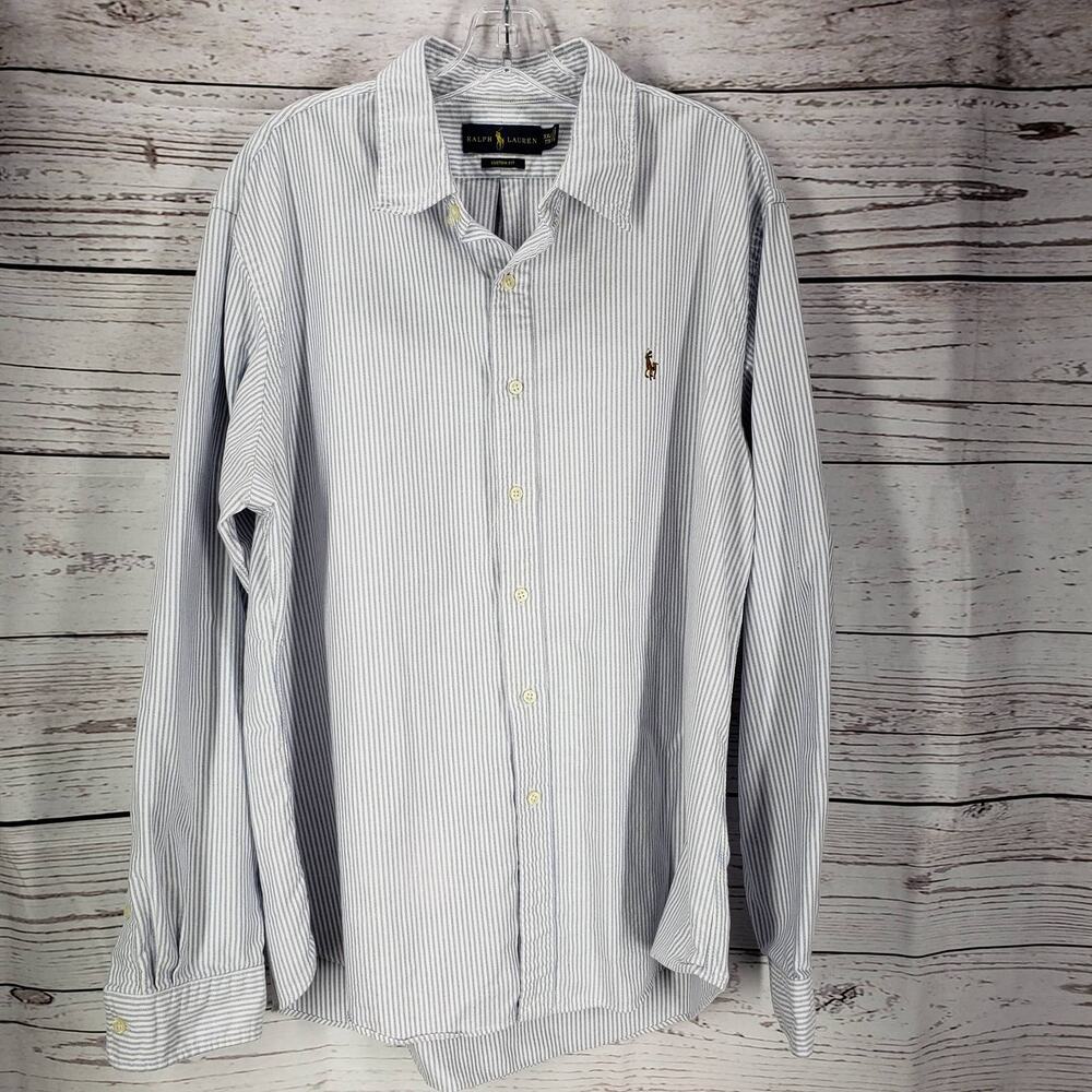 Polo Ralph Lauren Custom Fit Stripe Button Up Shirt Size XXL